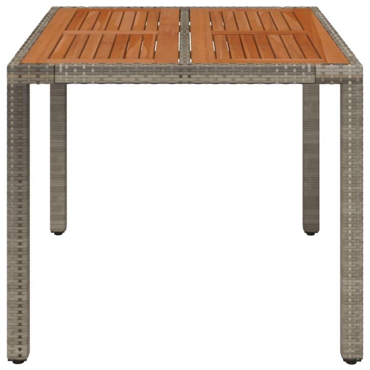 VIDAXL Table de jardin dessus en bois Gris 90x90x75 cm Resine tressee
