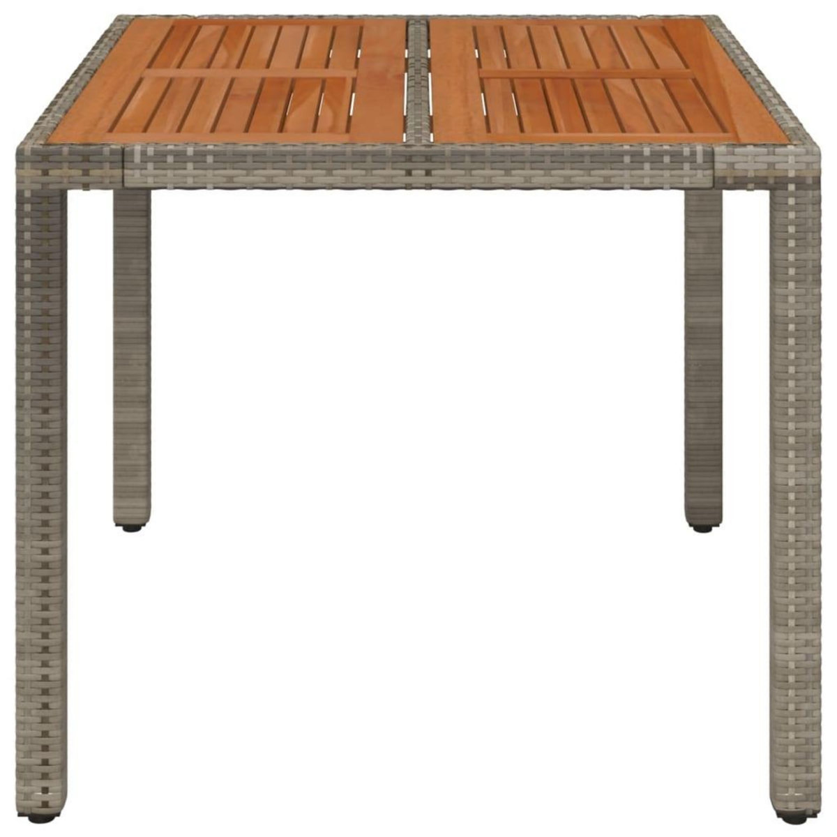 VIDAXL Table de jardin dessus en bois Gris 90x90x75 cm Resine tressee