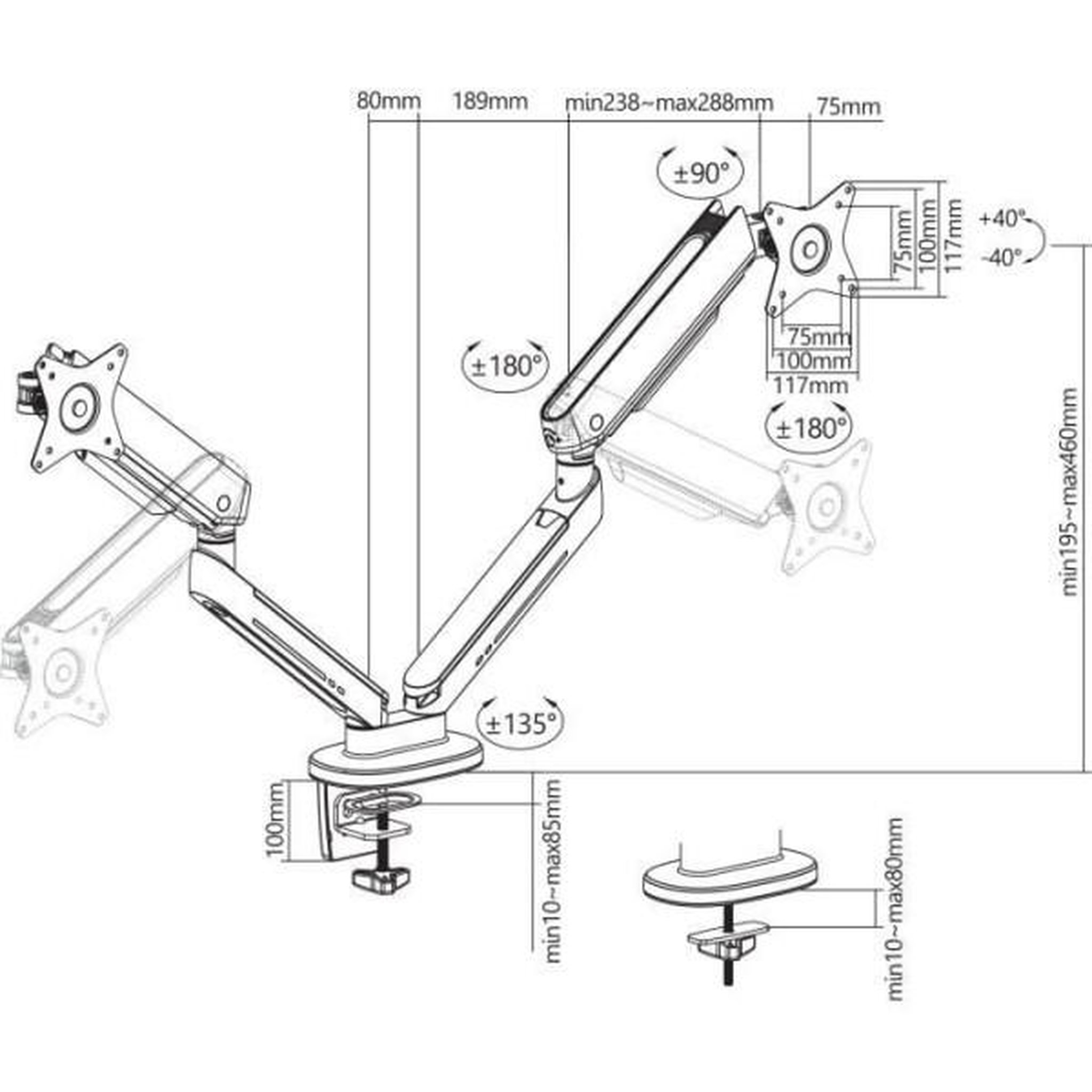 Voir la diapositive 6 : OPLITE Support écran pc support mt10 monitor arm