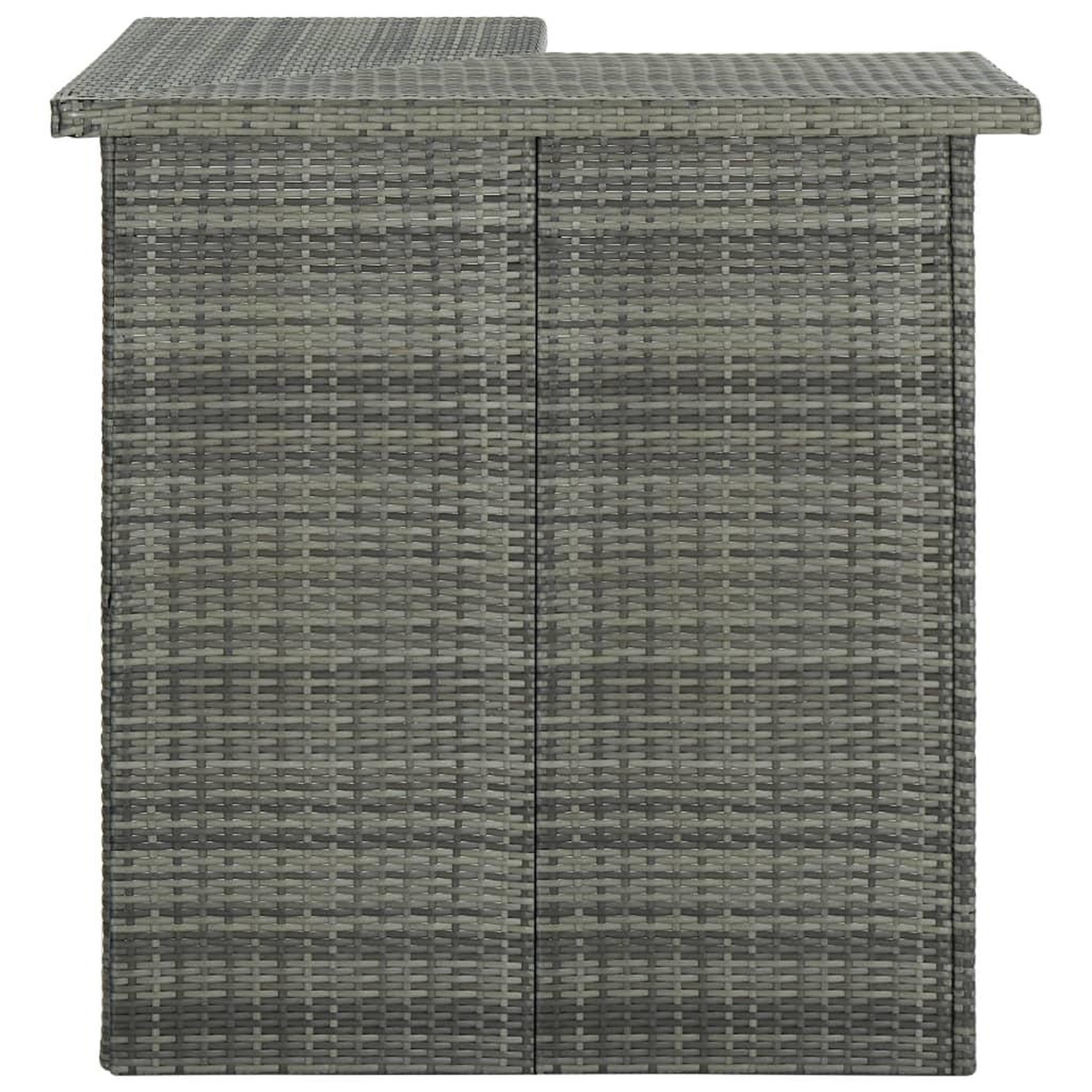 Voir la diapositive 5 : VIDAXL Ensemble de bar de jardin 8 pcs et coussins Resine tressee Gris