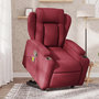 Voir la diapositive 1 : VIDAXL Fauteuil inclinable de massage Rouge bordeaux Tissu