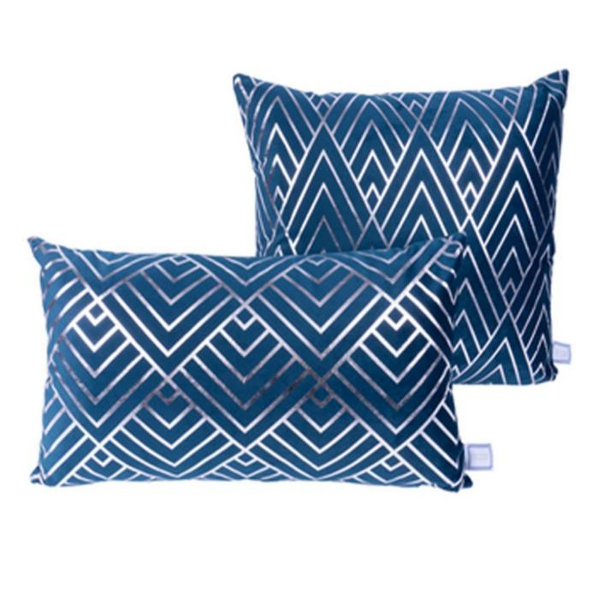 Paris Prix Lot de 2 Coussins Déco  Prisma II  30x50cm Bleu