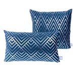 Paris Prix Lot de 2 Coussins Déco  Prisma II  30x50cm Bleu