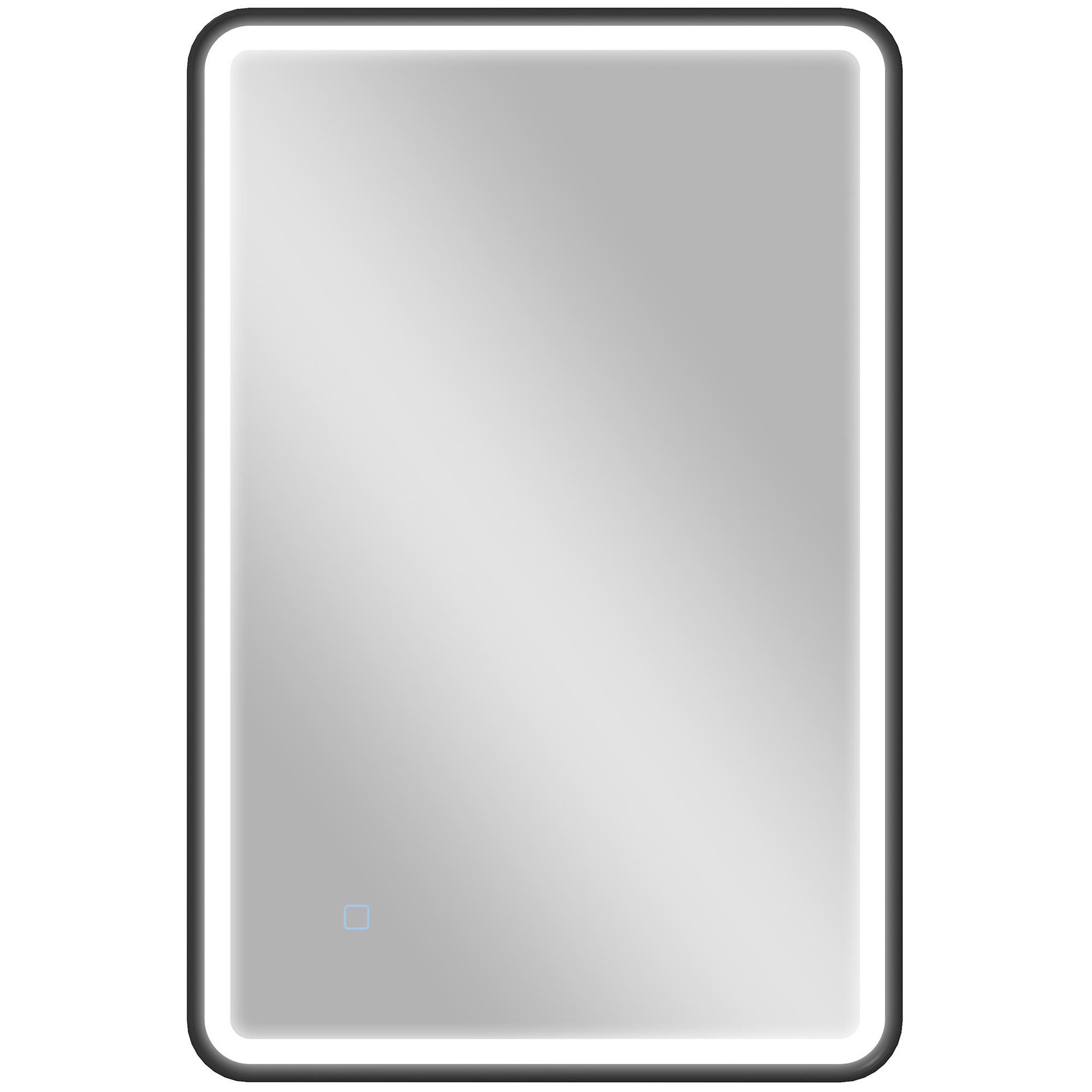 HOMCOM Miroir mural led tactile réglable 44w fonction antibuée dim. 60 x 90 cm aluminium noir