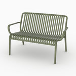 Rendez vous déco Banquette de jardin en plastique vert kaki 2 places-Ivy