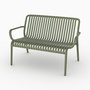 Voir la diapositive 1 : Rendez vous déco Banquette de jardin en plastique vert kaki 2 places-Ivy