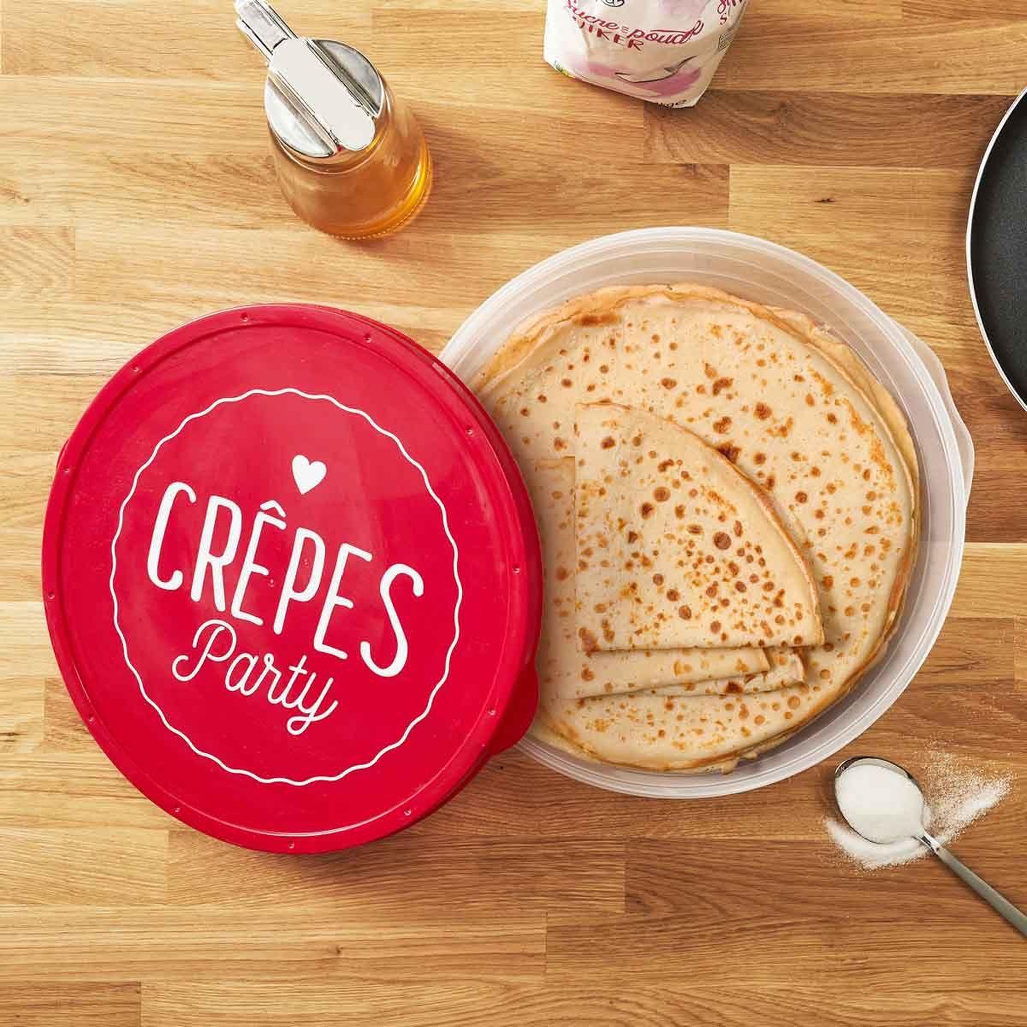 Voir la diapositive 3 : Lily Cook Boîte de conservation  crêpes  28cm rouge