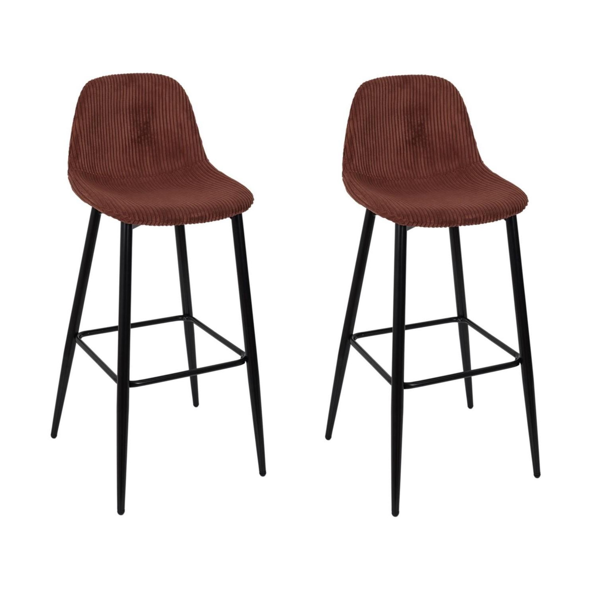 Voir la diapositive 1 : TOILINUX Lot de 2 chaises de bar côtelées scott