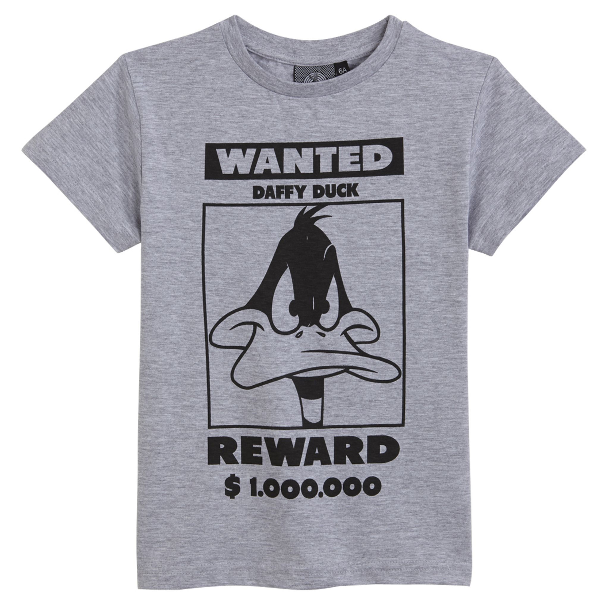 T-shirt Daffy Duck - Blanc Et Noir - Manches Courtes - Gildan - Coton - Uni