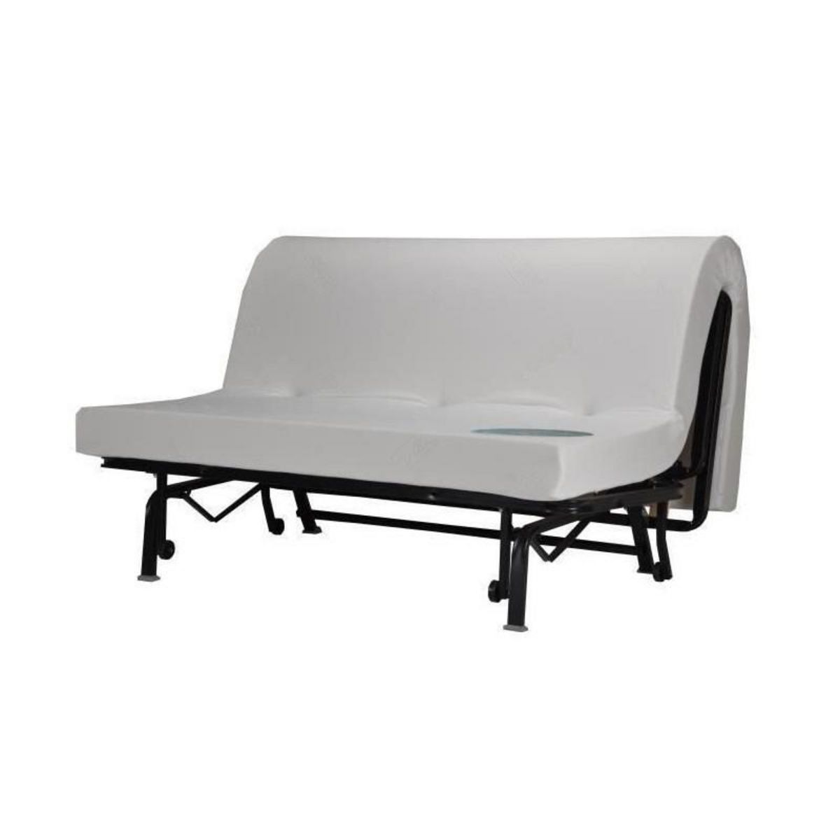 BULTEX BULTEX Banquette BZ BECCI 3 places - L 142 x P 101 cm - Tissu noir et blanc