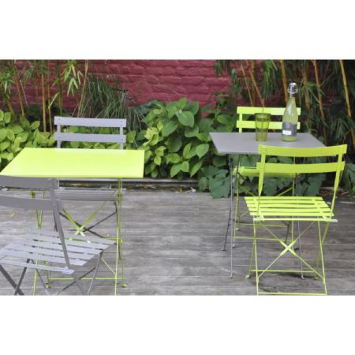 GARDENSTAR Table de jardin pliante 60x60cm acier muscade POP
