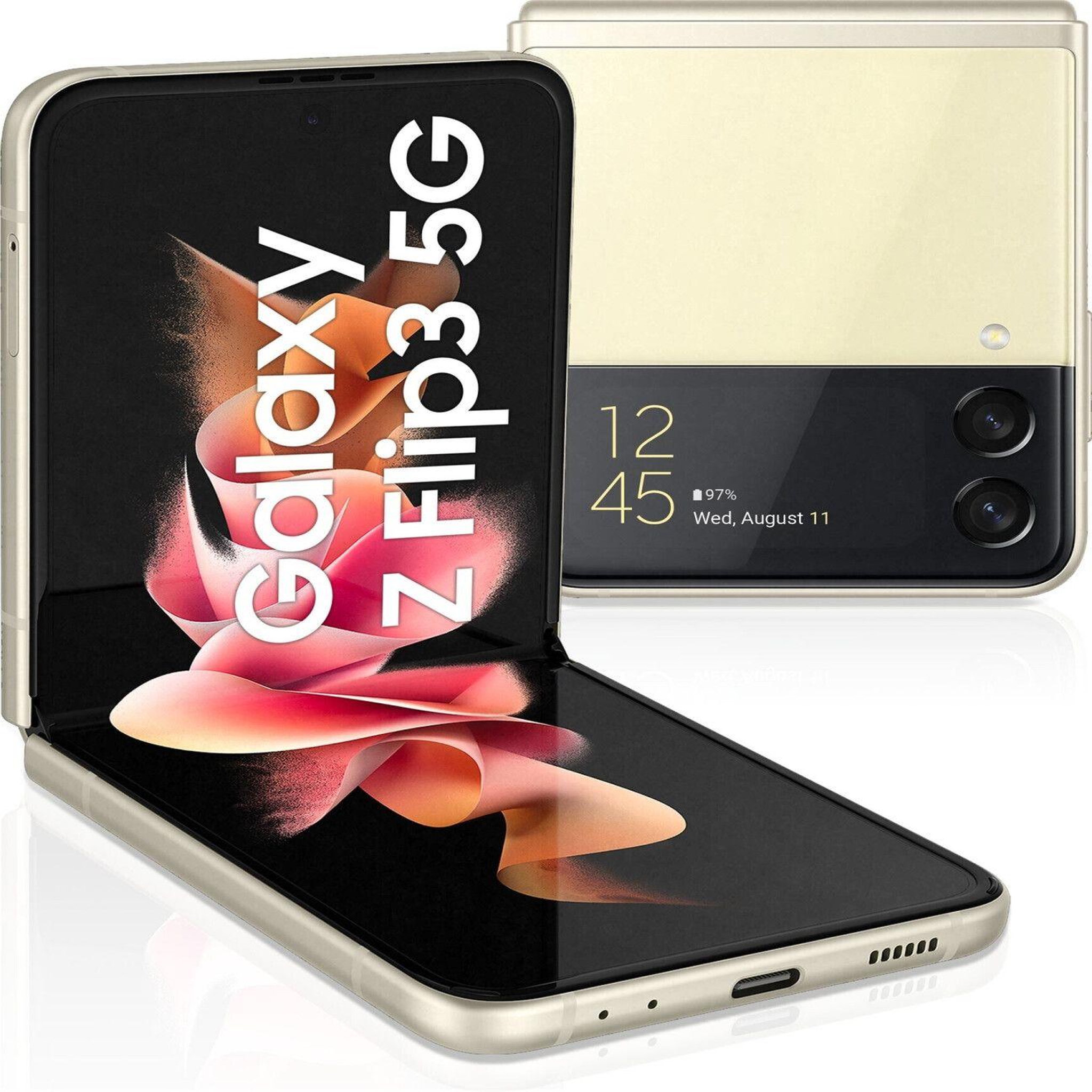 Voir la diapositive 1 : Samsung Galaxy Z Flip3 Reconditionné 128 Go - Grade A+ - Crème