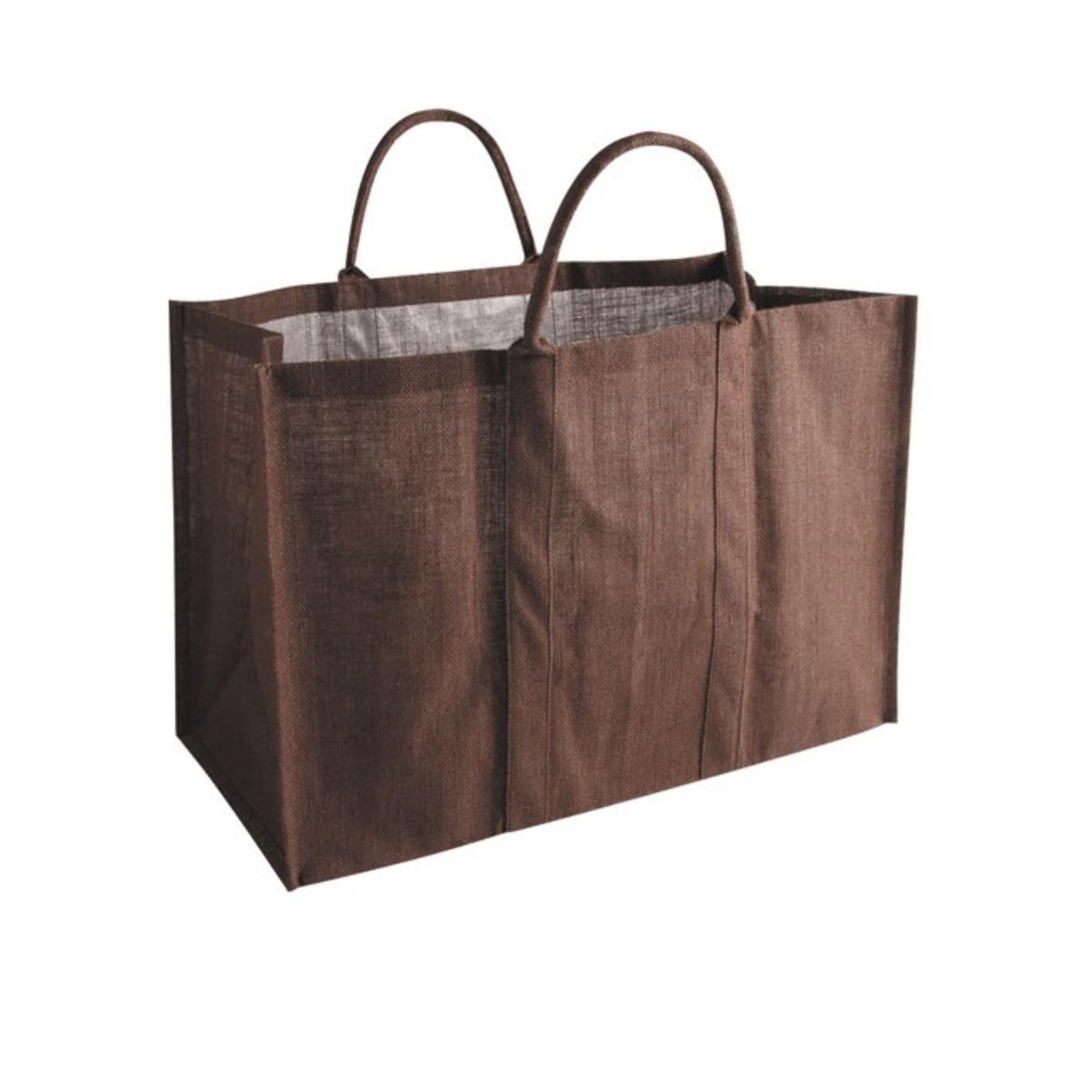 Voir la diapositive 2 : Aubry gaspard Panier à bûches jute plastifiée marron - sbu1070