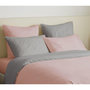 Voir la diapositive 3 : COTON PUR Pack complet 6 pièces Rose/Gris réversible housse de couette pour lit 140 x 190 cm