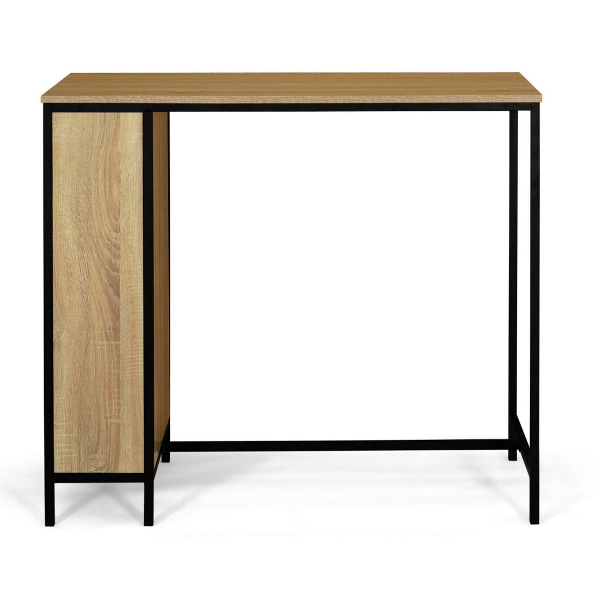 ID MARKET Ensemble table de bar DETROIT et 2 tabourets design industriel