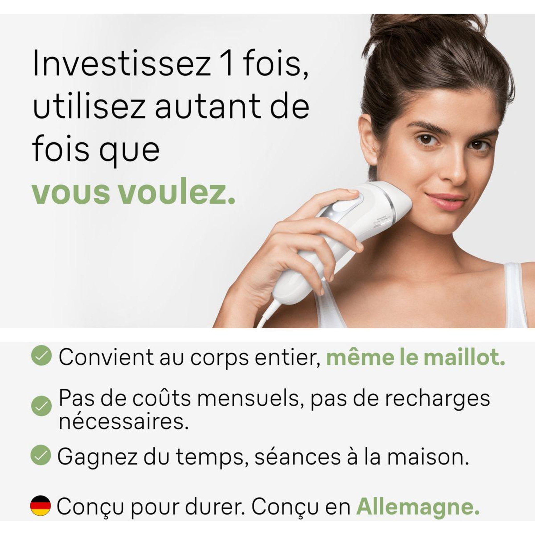Voir la diapositive 3 : BRAUN Epilateur lumière pulsée IPL PL3122