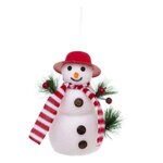 ATMOSPHERA Sujet de Noël  Bonhomme de Neige  17cm Blanc
