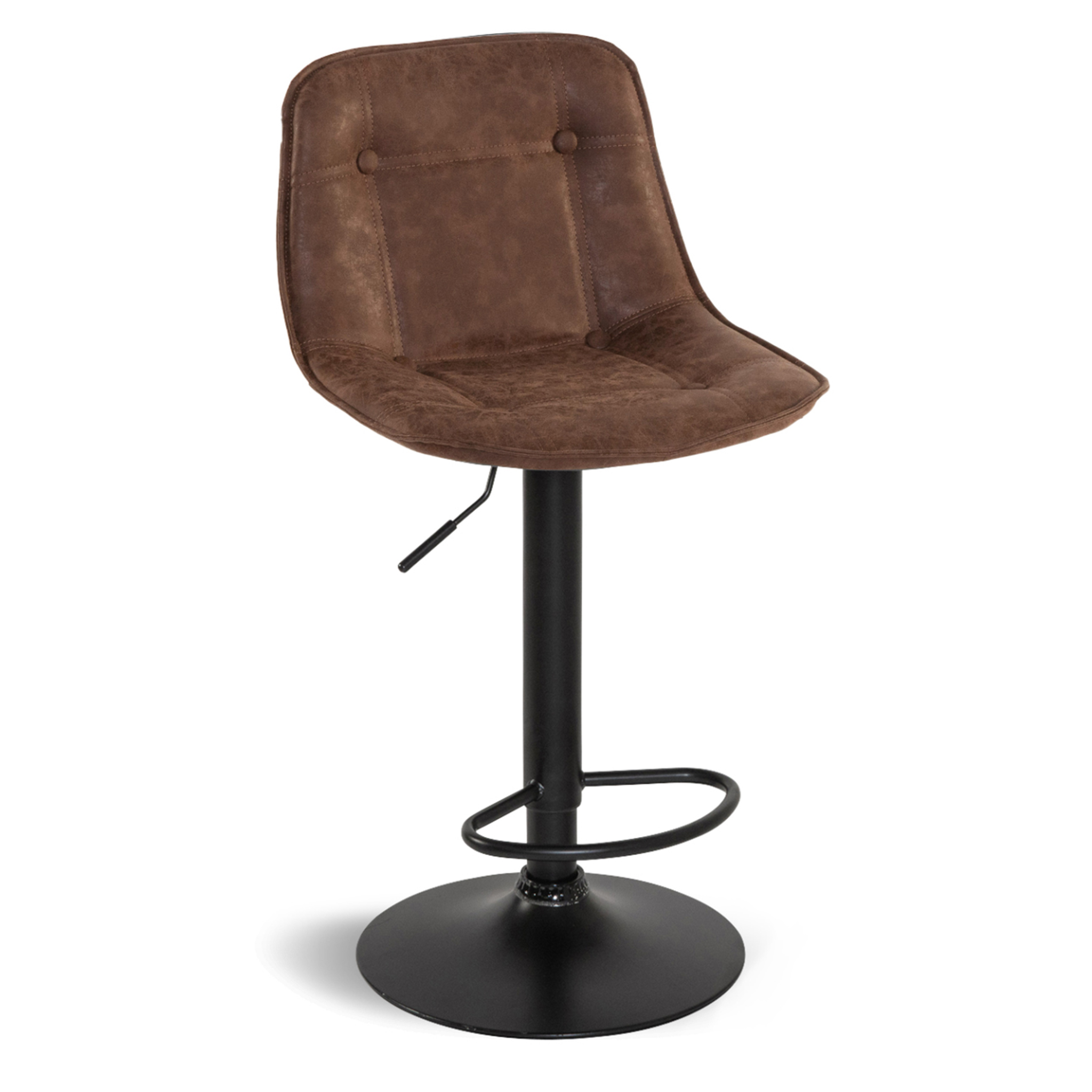 Voir la diapositive 5 : ID MARKET Lot de 4 tabourets de bar denver marron vintage