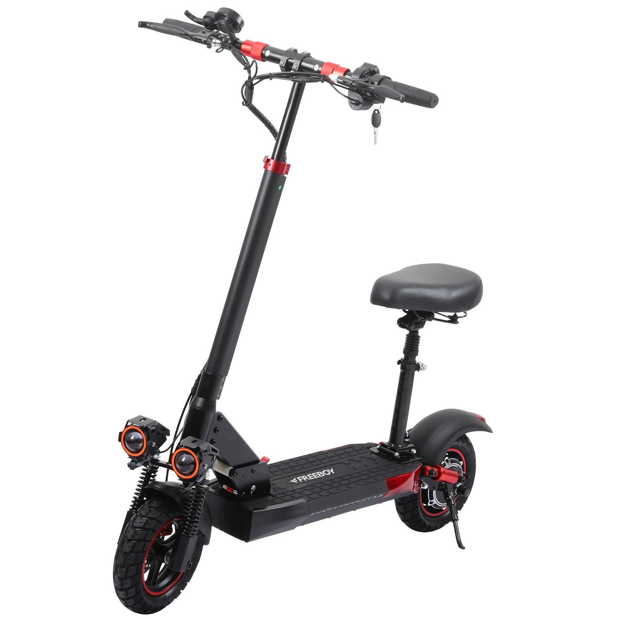 Voir la diapositive 2 : FREEBOY Trottinette électrique freeboy j01, 10 pouces tout-terrain, autonomie de 50 km, noire