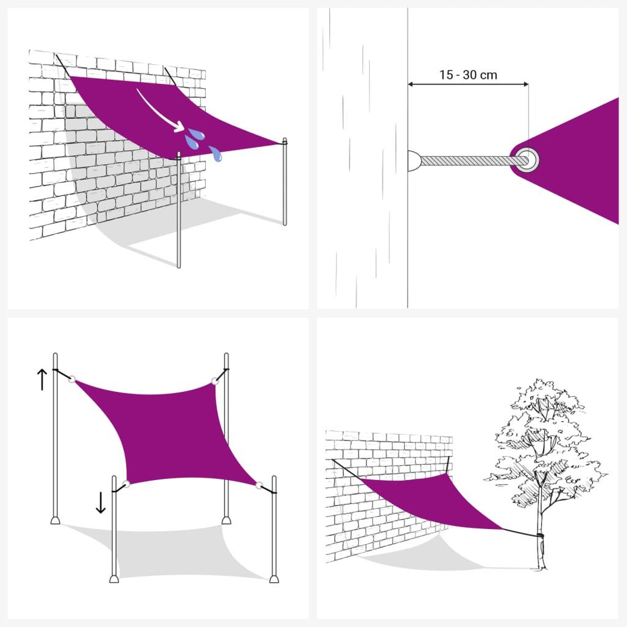 Voir la diapositive 5 : VIDAXL Voile de parasol tissu oxford rectangulaire 3x4 m creme