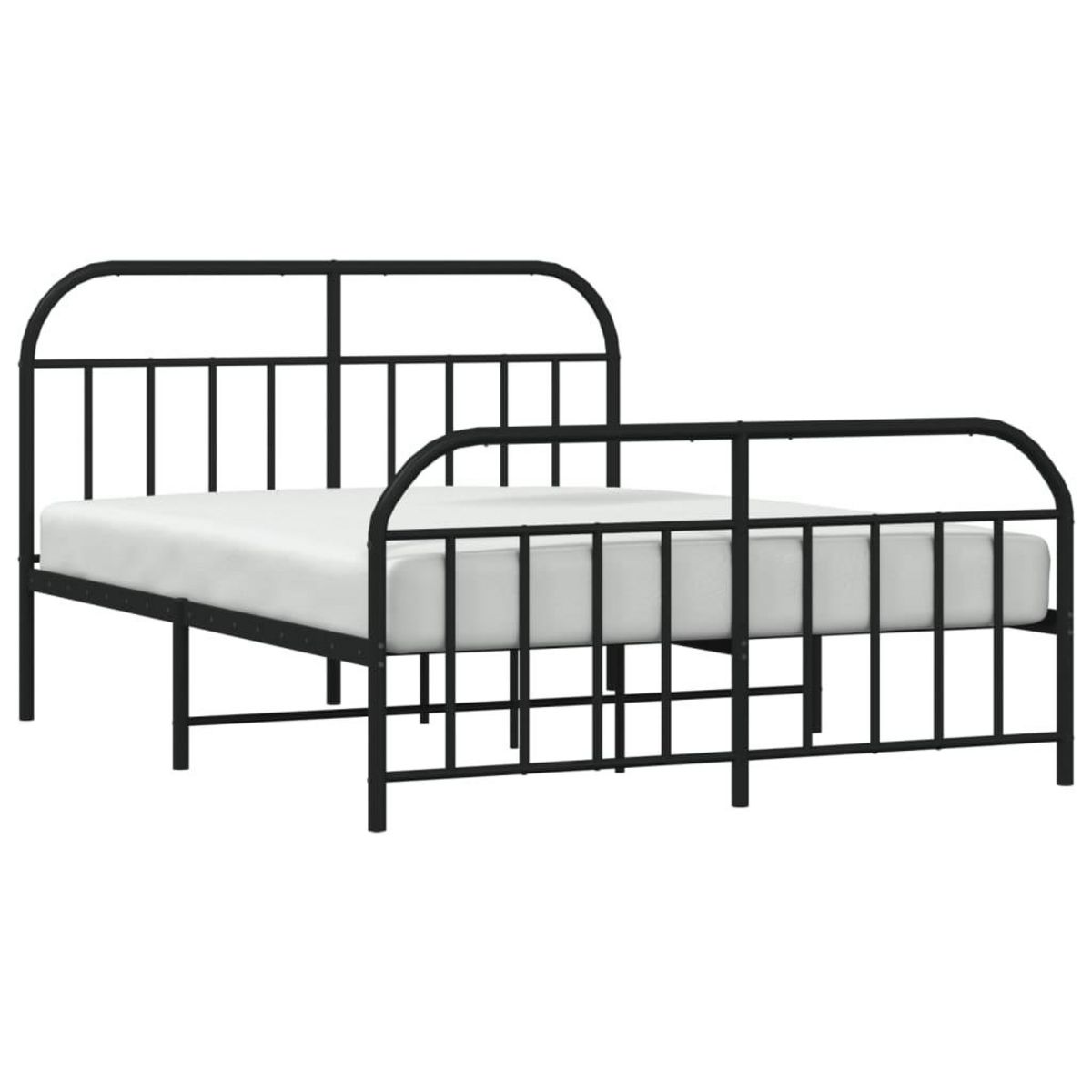 VIDAXL Cadre de lit metal sans matelas avec pied de lit noir 180x200cm