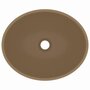 VIDAXL Lavabo ovale de luxe Creme mat 40x33 cm Ceramique