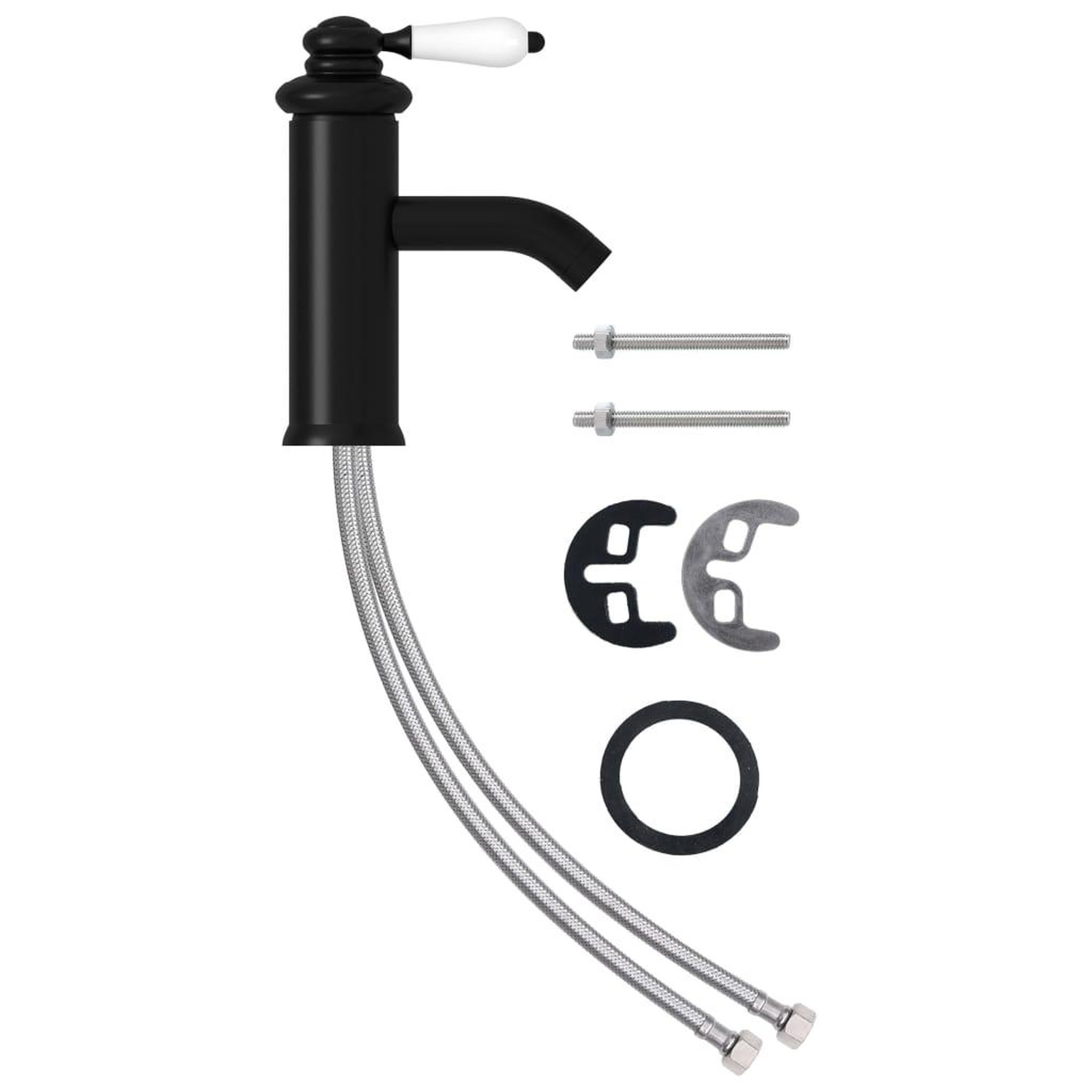 VIDAXL Robinet de lavabo de salle de bain noir 130x180 mm