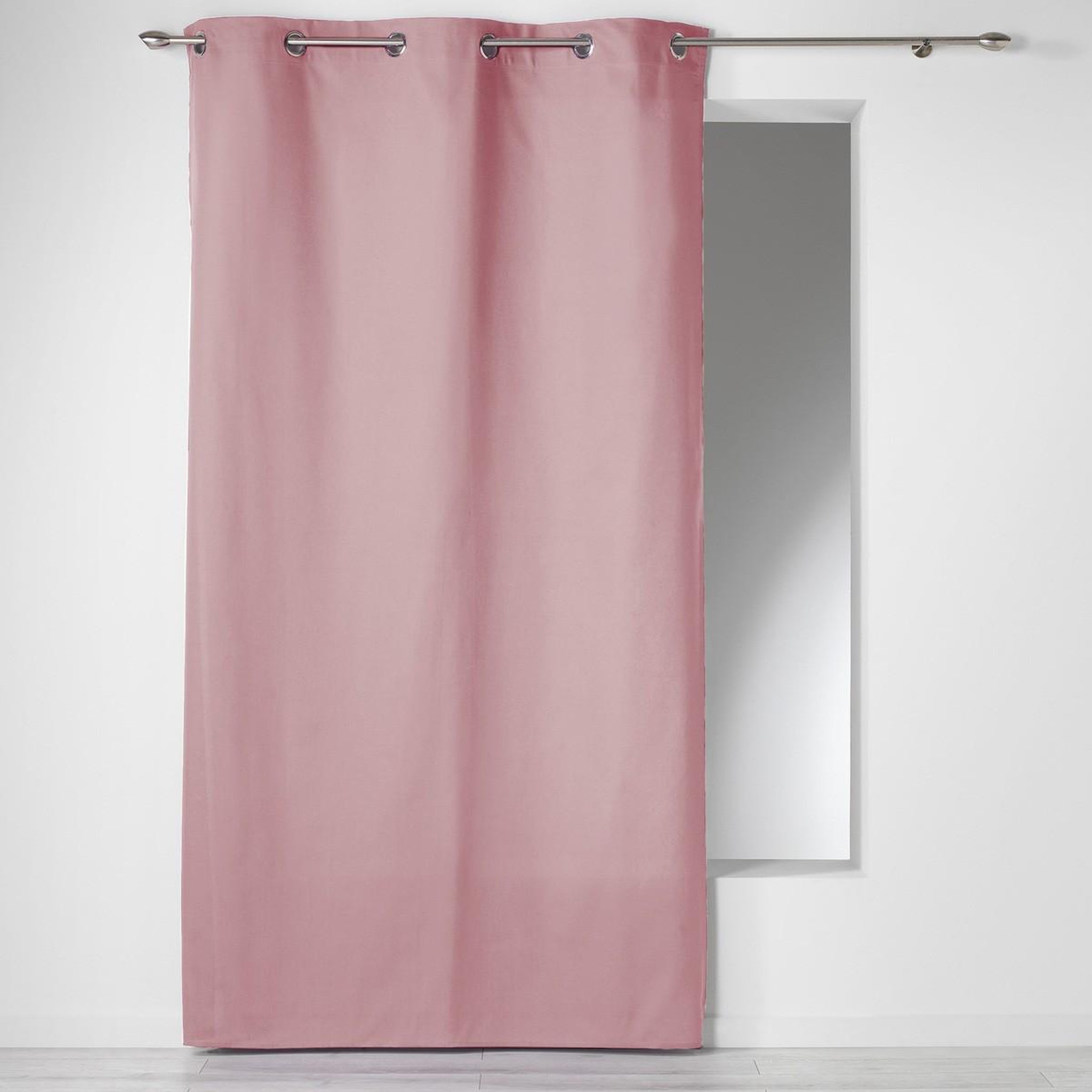 Douceur d'Intérieur Rideau à oeillets  panama  140x280cm rose dragée