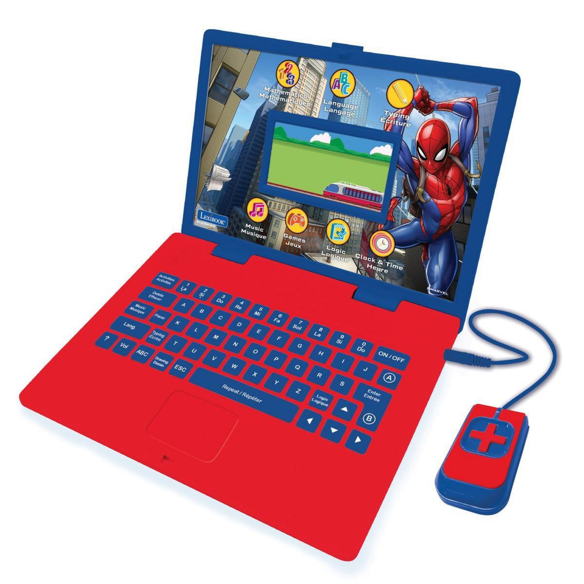 Lexibook Ordinateur éducatif couleur Spiderman bilingue français et anglais