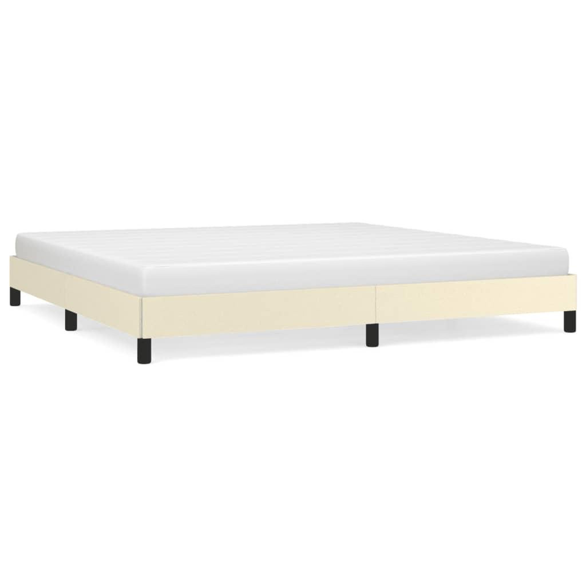 Voir la diapositive 2 : VIDAXL Cadre de lit sans matelas creme 200x200 cm similicuir