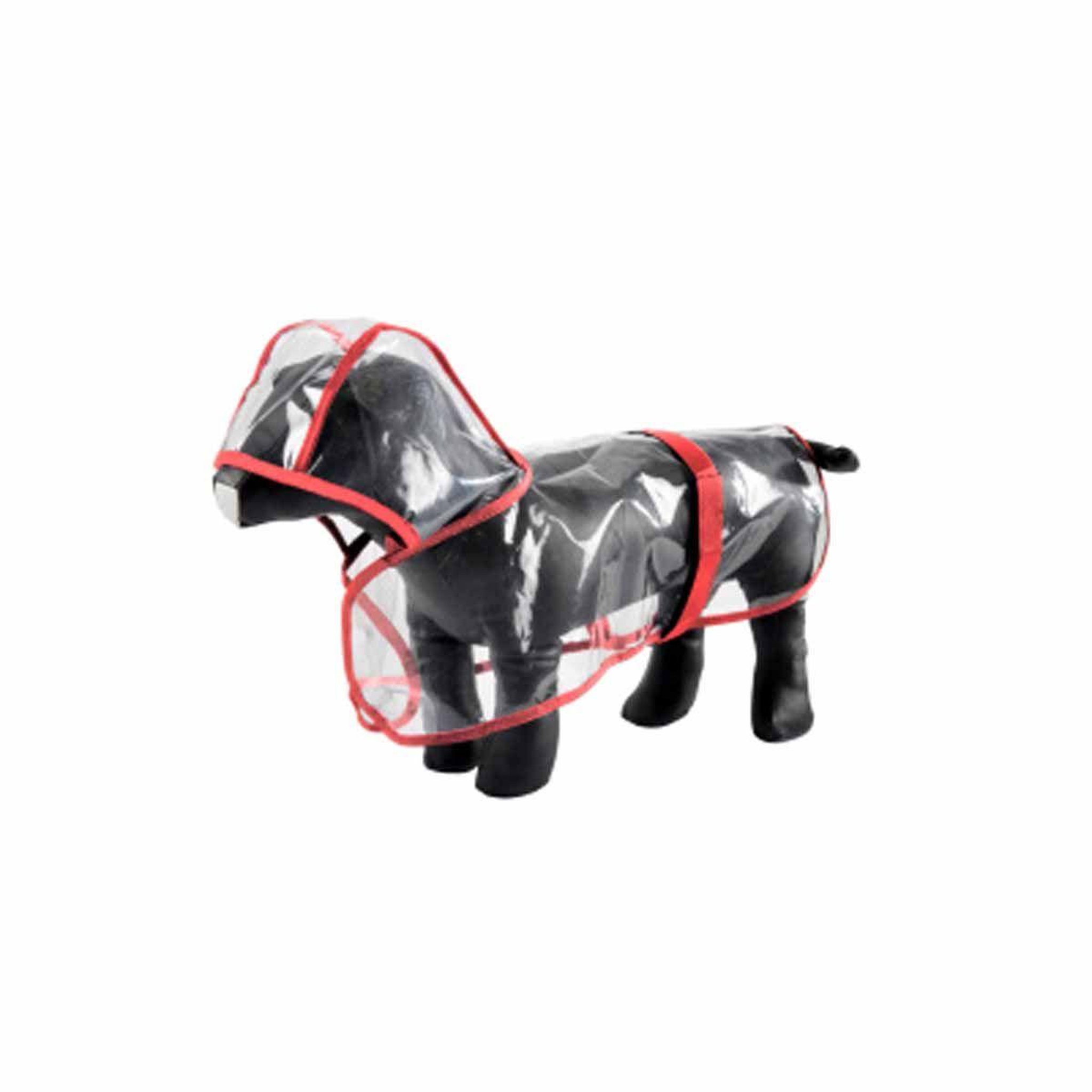 Voir la diapositive 2 : LOVE STORY Imperméable pour chien  transparent  30cm rouge