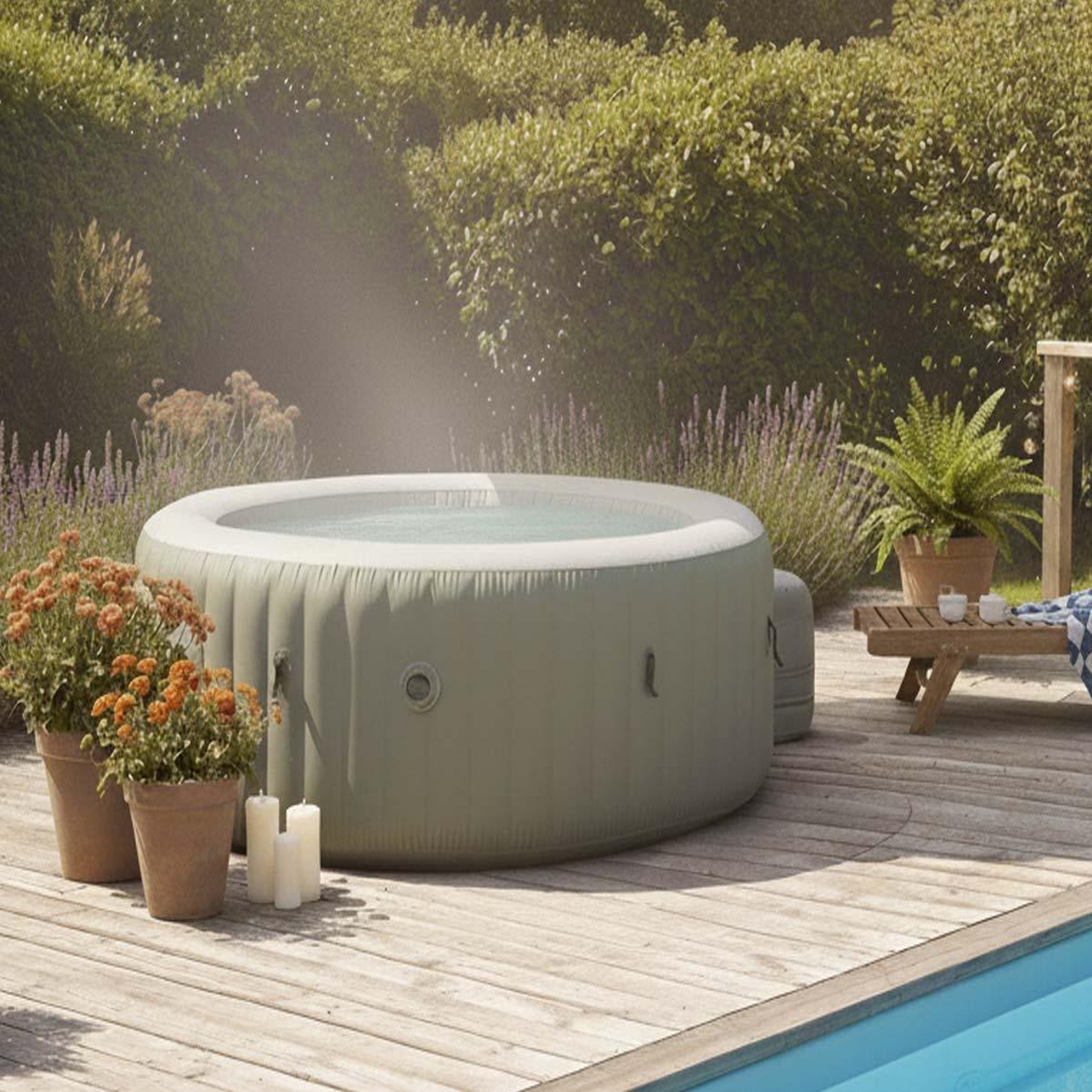 Voir la diapositive 6 : INTEX Spa gonflable purespa olive rond bulles 4 places - intex