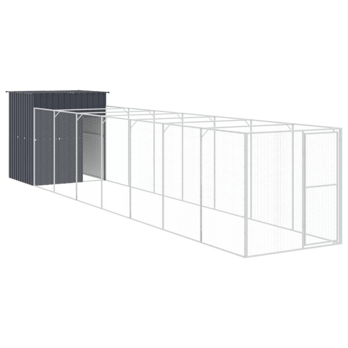 VIDAXL Niche pour chien avec cour anthracite 165x863x181 cm
