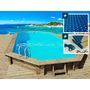 Voir la diapositive 1 : Habitat et Jardin Piscine bois   Palma 130   - 7.57 x 4.07 x 1.31 m +  Bâche à bulles 180 µ + Bâche hiver 280 gr/m²