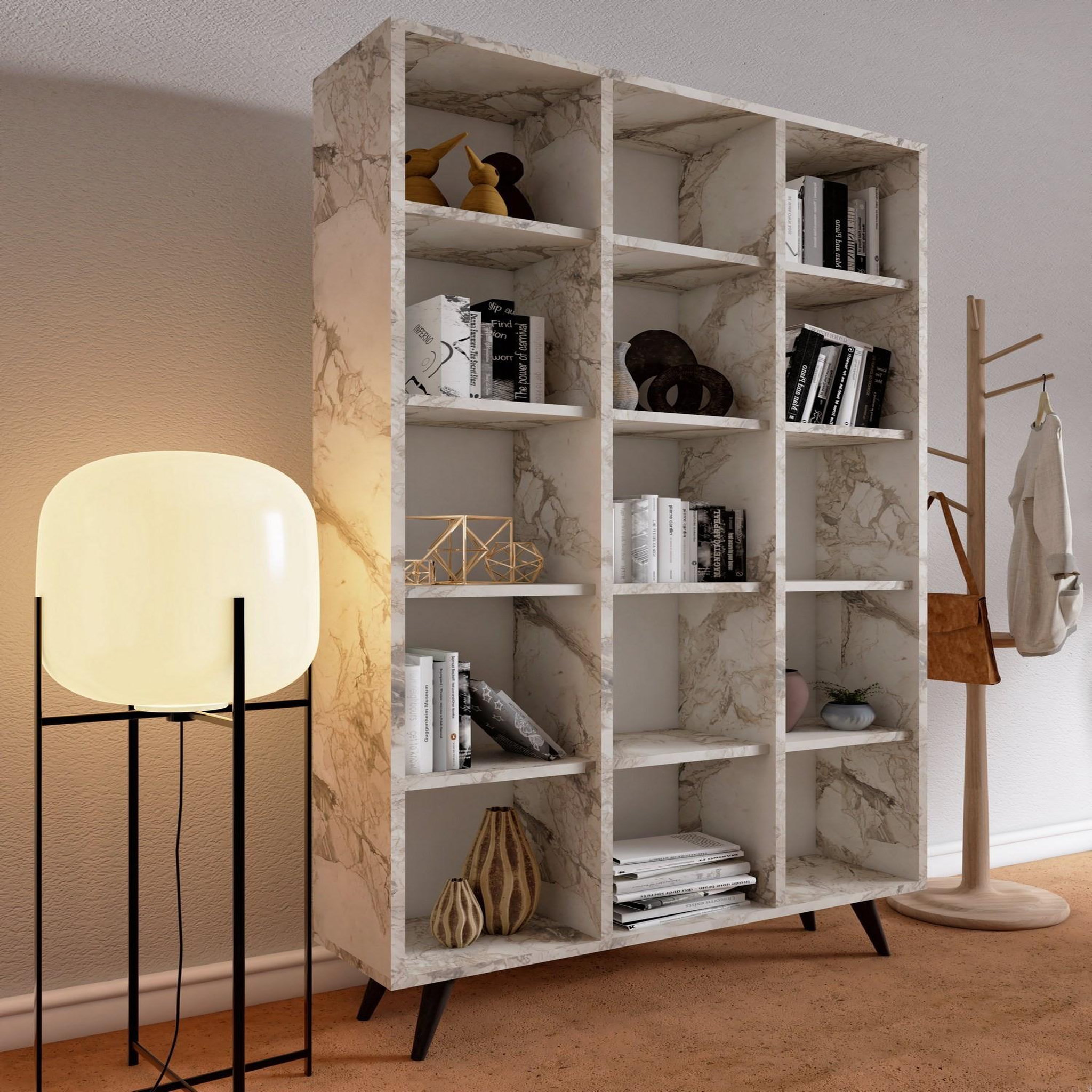 Voir la diapositive 3 : Habitat et Jardin Bibliothèque en bois  Zipa  100 x 25 x 184 cm - Chêne
