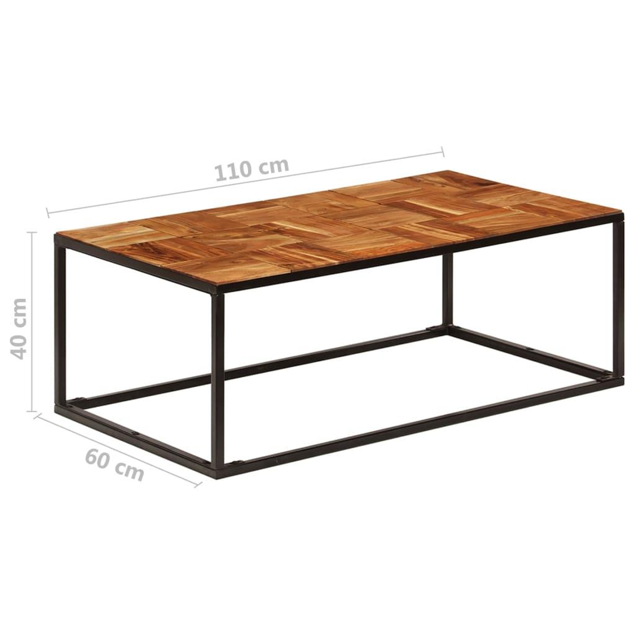 Voir la diapositive 6 : VIDAXL Table basse 110x60x40 cm bois d'acacia solide et acier