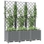 Voir la diapositive 3 : VIDAXL Jardiniere avec treillis Gris clair 120x40x136 cm PP
