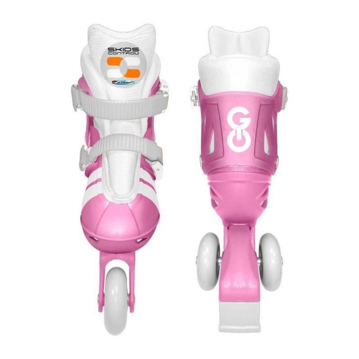 STAMP Patins en ligne 2-en-1 - STAMP - SKIDS CONTROL - 3 roues - Taille 27-30 - Rose