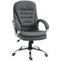 Voir la diapositive 1 : HOMCOM Fauteuil de bureau manager chaise de bureau ergonomique double coussin réglable roulettes toile lin gris foncé