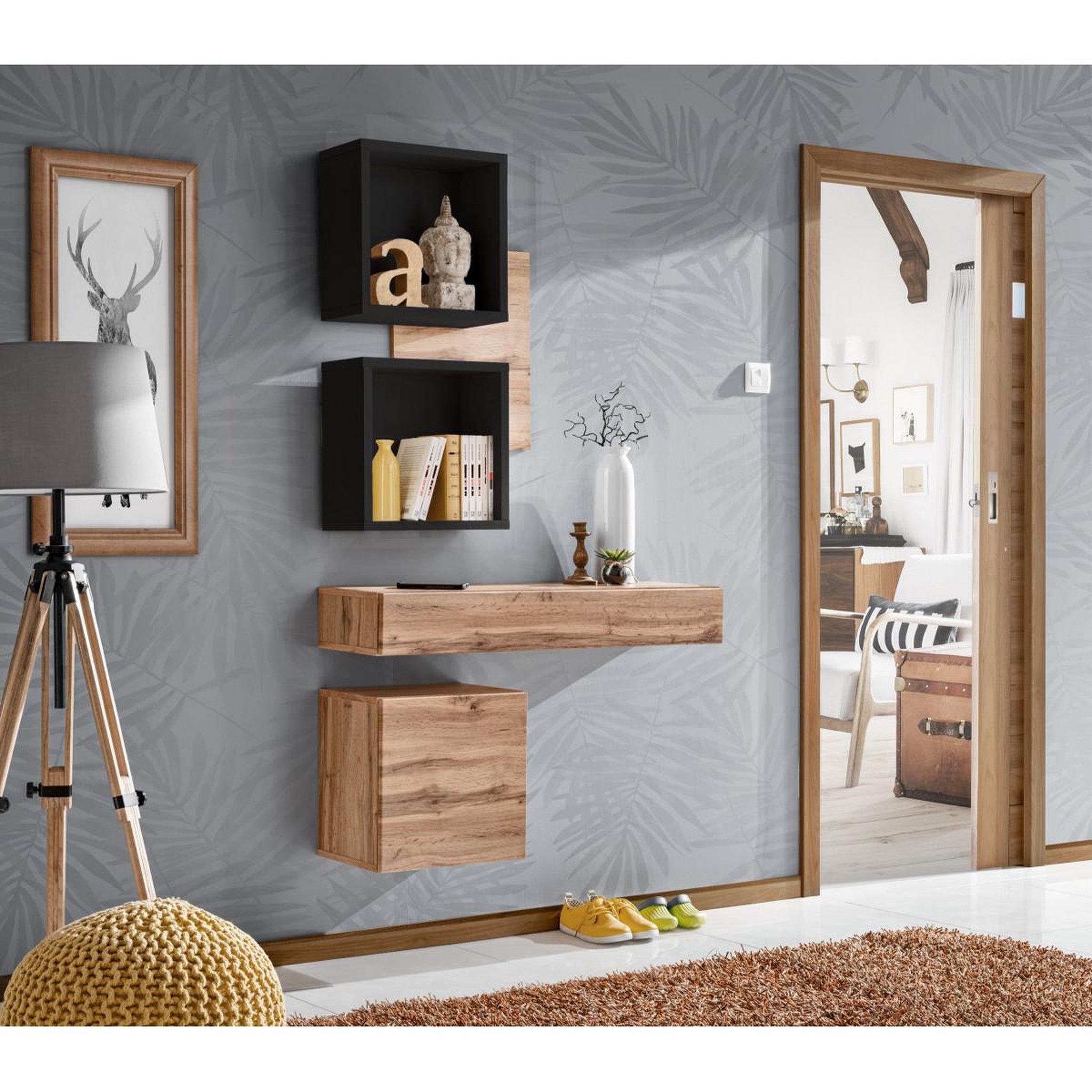 Voir la diapositive 6 : Paris Prix Ensemble meubles muraux  easy  100cm noir