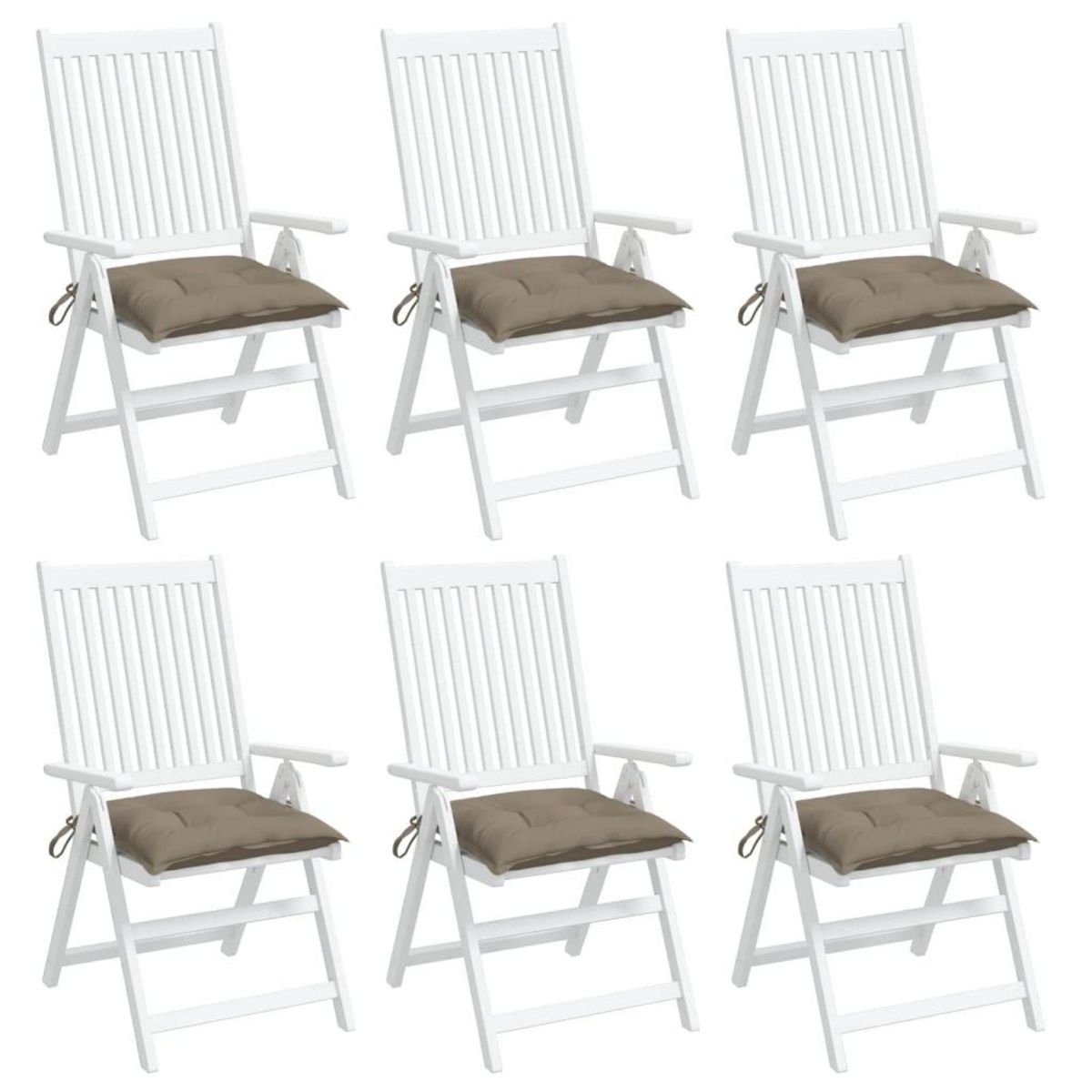 VIDAXL Coussins de chaise lot de 6 taupe 40x40x7 cm tissu oxford