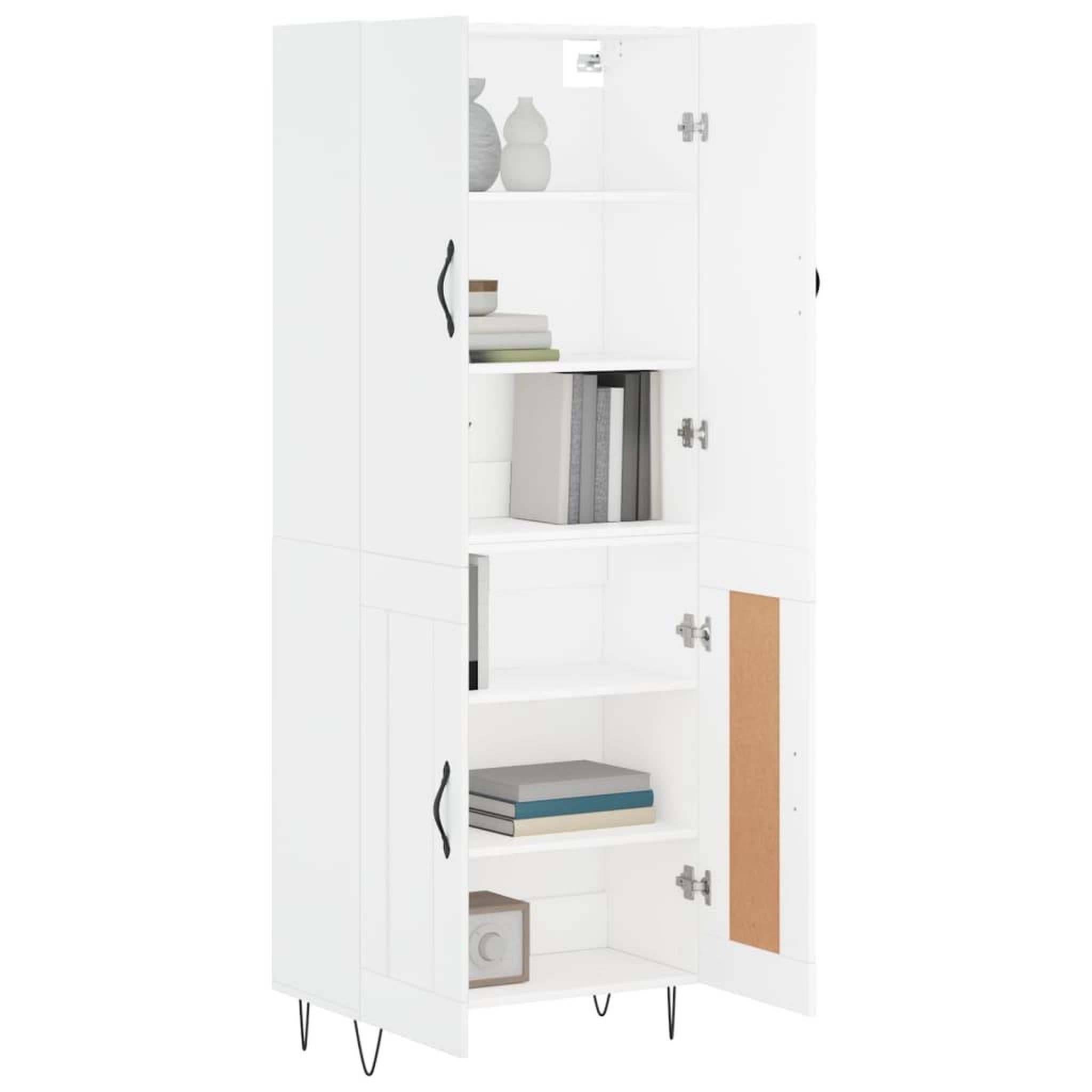 Voir la diapositive 3 : VIDAXL Buffet haut Blanc 69,5x34x180 cm Bois d'ingenierie