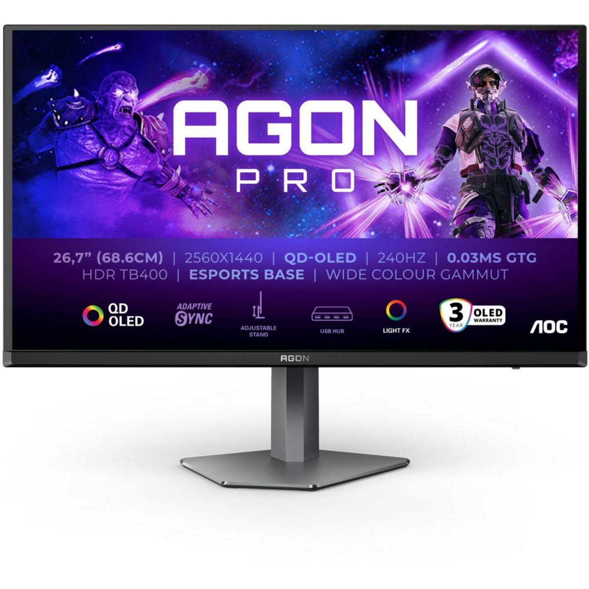 AOC Ecran PC Gamer AGON PRO 27'' OLED QHD 240 Hz