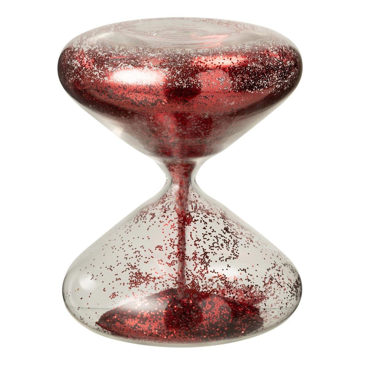 Paris Prix Sablier Déco en Verre  Paillettes  18cm Rouge