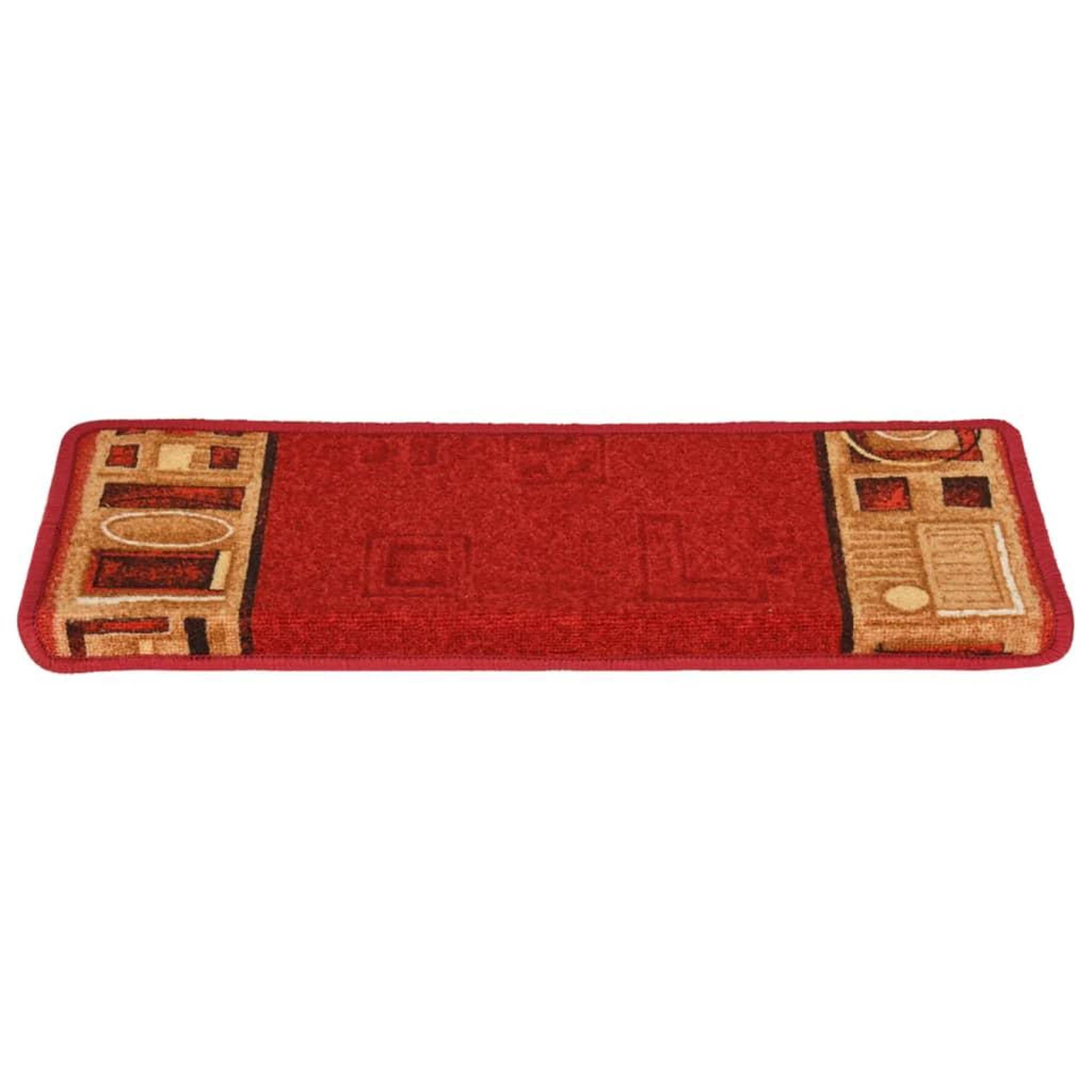 Voir la diapositive 5 : VIDAXL Tapis d'escalier autocollants 15 pcs 65x21x4 cm Rouge
