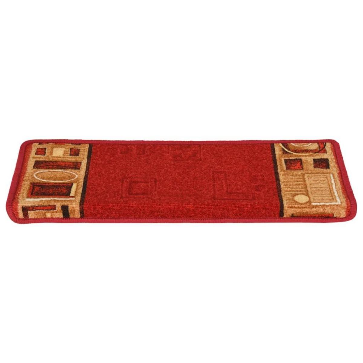 VIDAXL Tapis d'escalier autocollants 15 pcs 65x21x4 cm Rouge