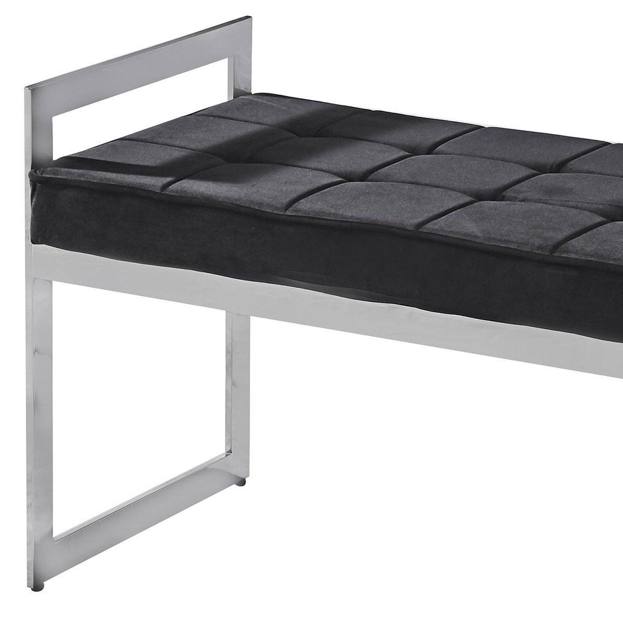 Voir la diapositive 3 : Paris Prix Banquette en velours  topez  94cm noir & argent