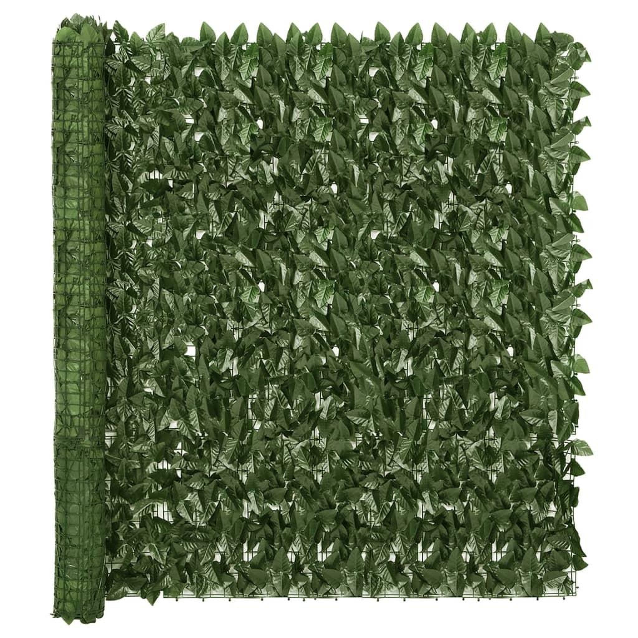 VIDAXL Ecran de balcon avec feuilles vert fonce 300x150 cm