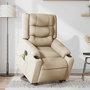 Voir la diapositive 3 : VIDAXL Fauteuil inclinable de massage electrique Creme Tissu