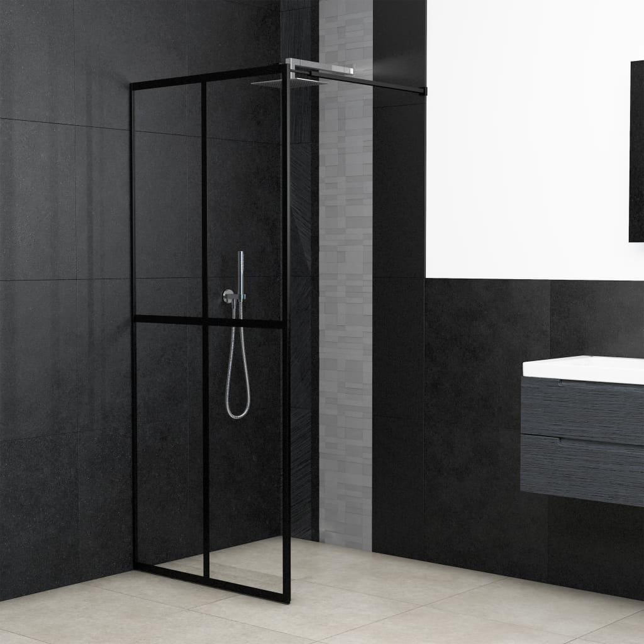 Voir la diapositive 1 : VIDAXL Ecran de douche Verre trempe transparent 100x195 cm
